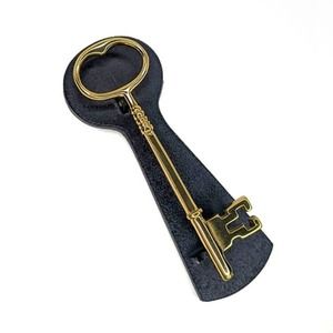 Vintage 1948 Brass Key Door Knocker Cast Iron Plate Signed Evelyn Jahncke